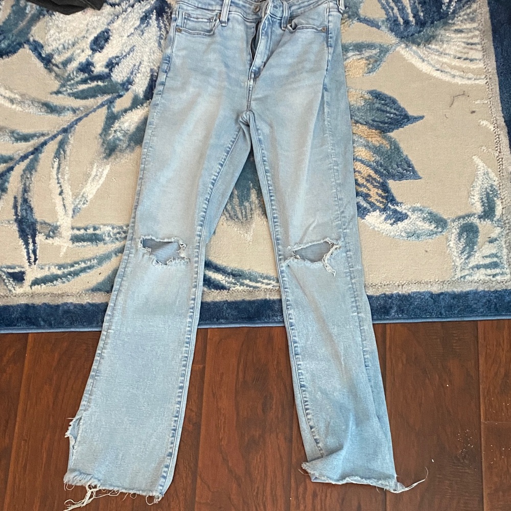 American Eagle Outfitters Light Blue High Rise Skinny Kick Jeans
